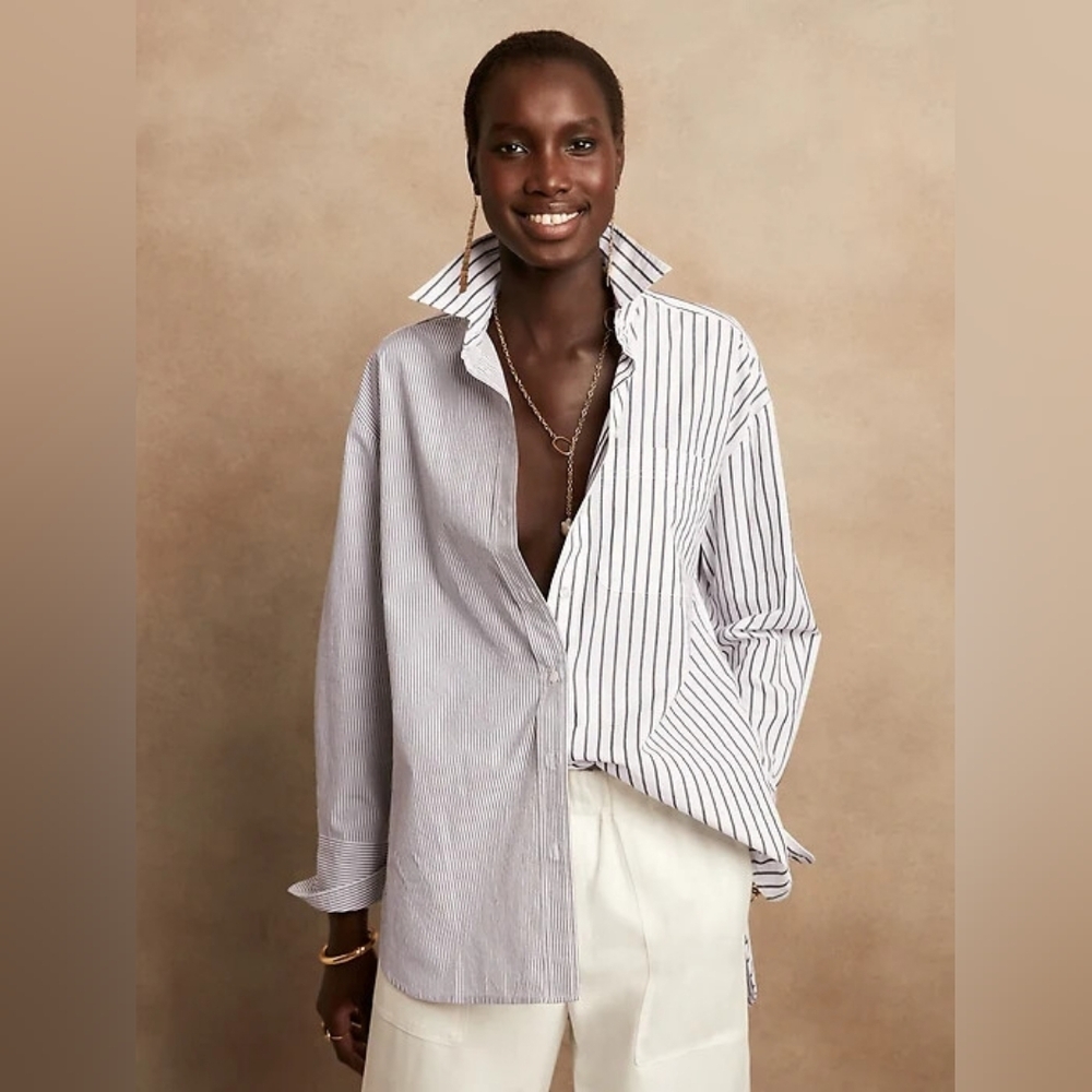 Banana Republic Oversized Poplin Shirt In Petite XS